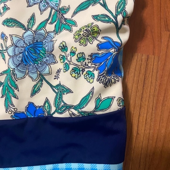LAND’S END blue colorblock floral print cottage core one piece swimsuit size 2 - Picture 8 of 8